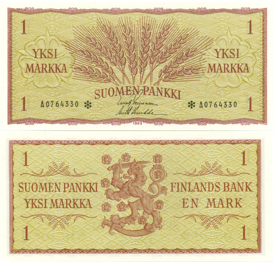 1 Markka 1963 A0764330* kl.9